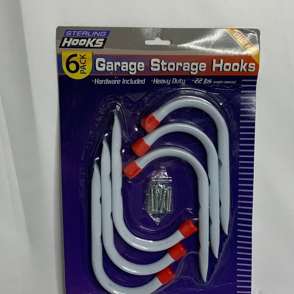 Storage & Organization 6pack Heavy Duty Metal Steel Wall Mount Hooks